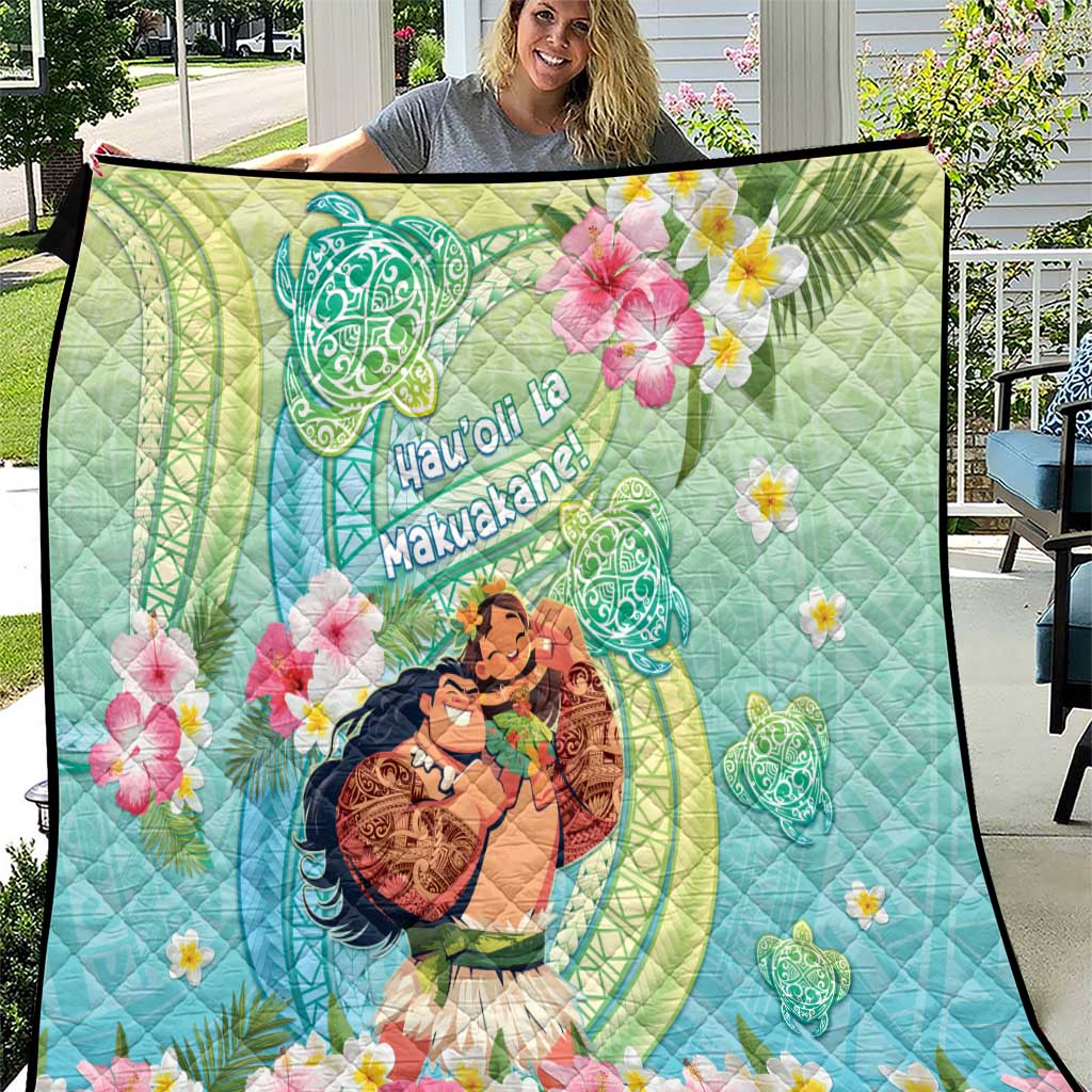 Hawaii Father's Day Quilt Happy Father And Child