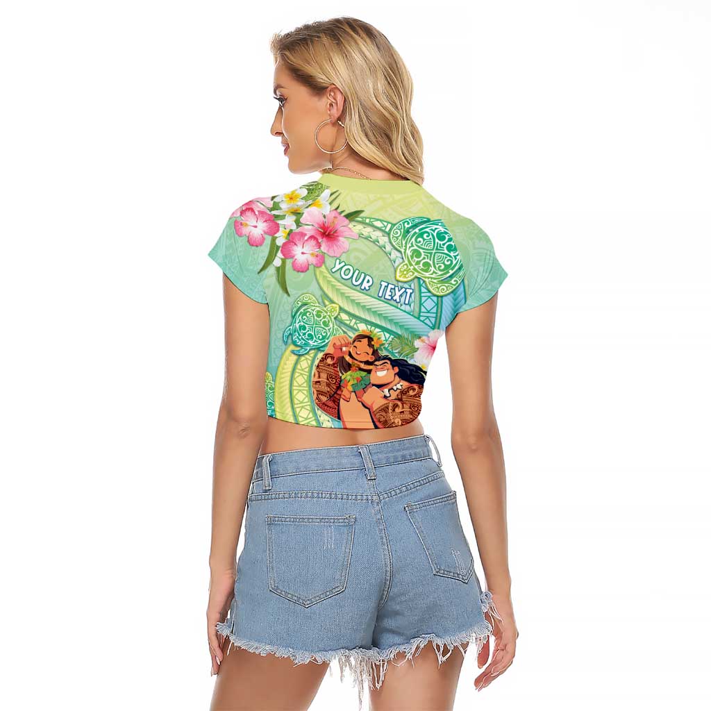 Personalised Hawaii Father's Day Raglan Cropped T Shirt Happy Father And Child