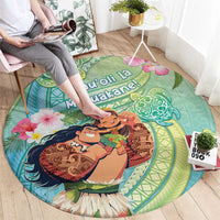 Hawaii Father's Day Round Carpet Happy Father And Child