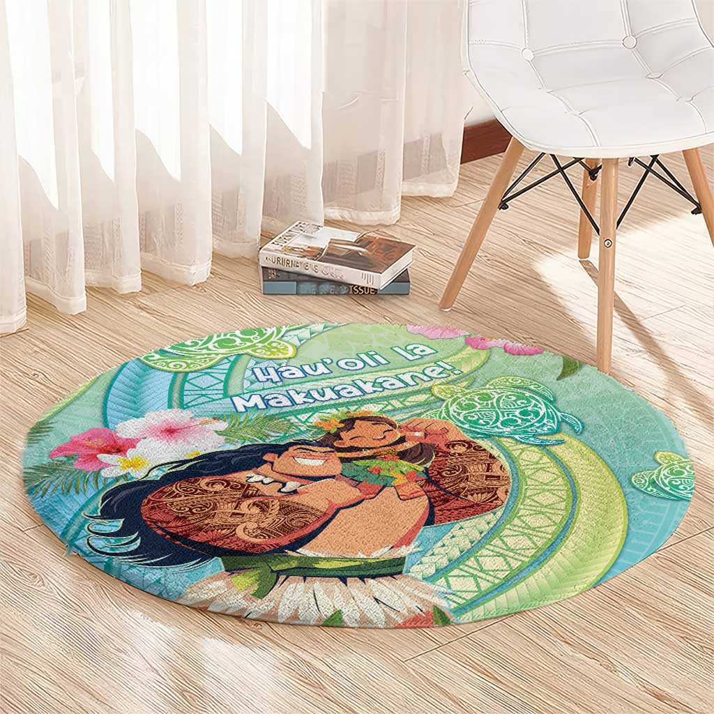 Hawaii Father's Day Round Carpet Happy Father And Child