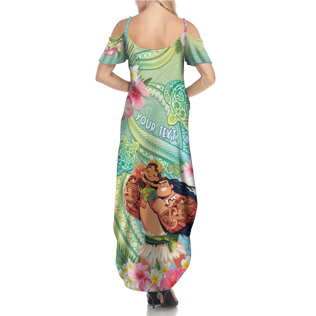 Personalised Hawaii Father's Day Summer Maxi Dress Happy Father And Child