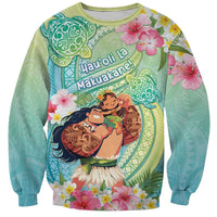 Personalised Hawaii Father's Day Sweatshirt Happy Father And Child