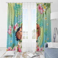 Hawaii Father's Day Window Curtain Happy Father And Child