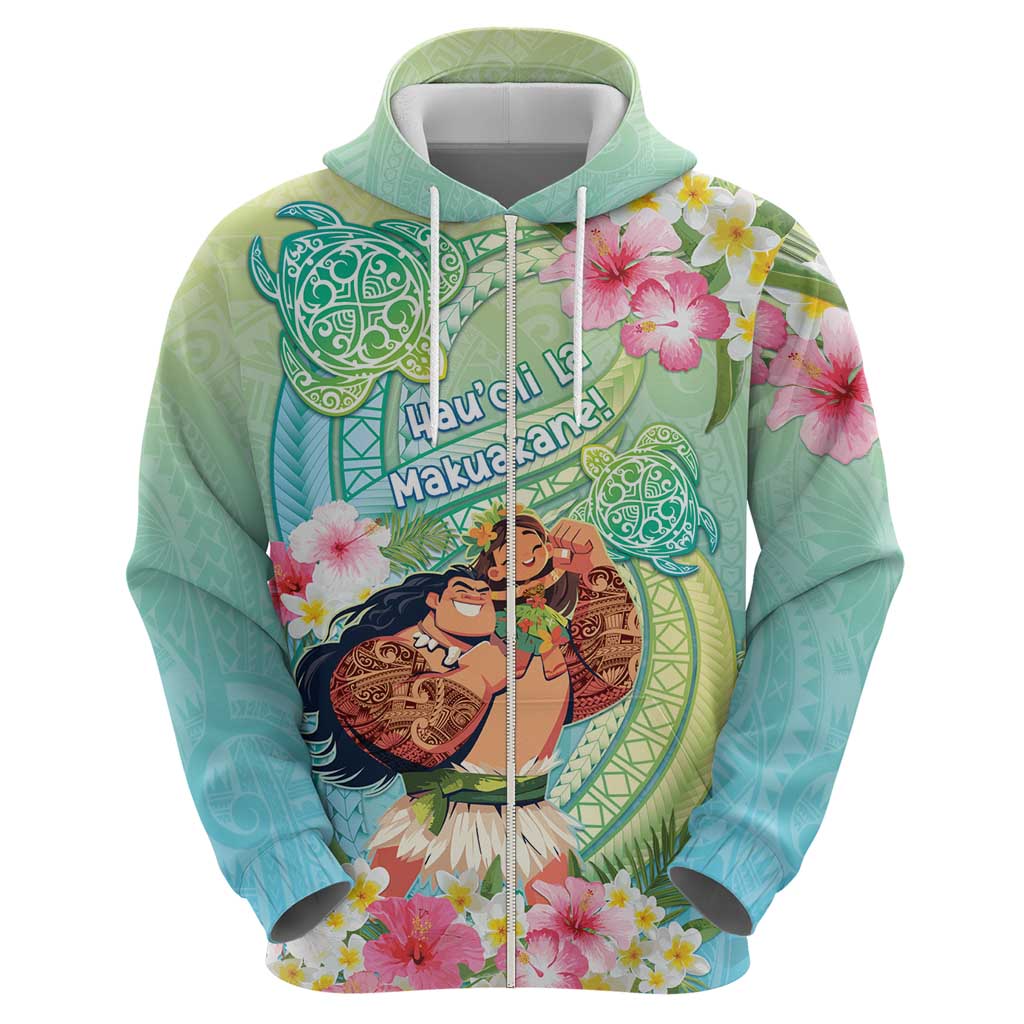 Personalised Hawaii Father's Day Zip Hoodie Happy Father And Child