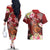 Personalised New Zealand Father's Day Couples Matching Off The Shoulder Long Sleeve Dress and Hawaiian Shirt Happy Father And Child