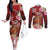 Personalised New Zealand Father's Day Couples Matching Off The Shoulder Long Sleeve Dress and Long Sleeve Button Shirt Happy Father And Child
