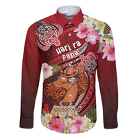 Personalised New Zealand Father's Day Family Matching Off Shoulder Maxi Dress and Hawaiian Shirt Happy Father And Child