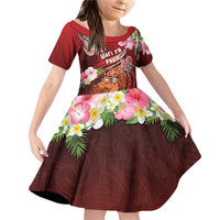 Personalised New Zealand Father's Day Family Matching Off Shoulder Short Dress and Hawaiian Shirt Happy Father And Child