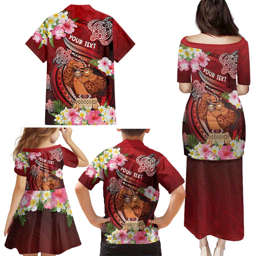 Personalised New Zealand Father's Day Family Matching Puletasi and Hawaiian Shirt Happy Father And Child