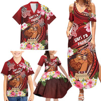 Personalised New Zealand Father's Day Family Matching Summer Maxi Dress and Hawaiian Shirt Happy Father And Child