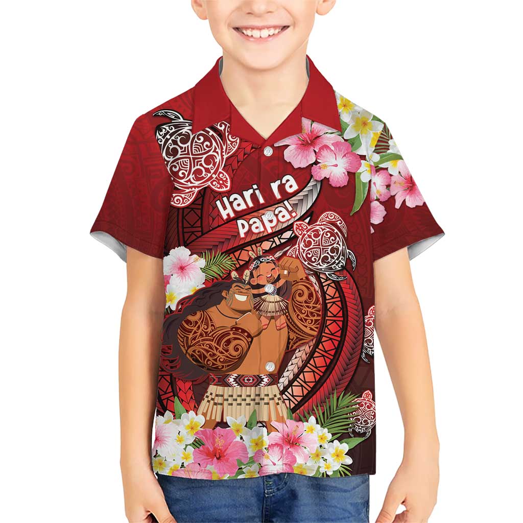 Personalised New Zealand Father's Day Hawaiian Shirt Happy Father And Child