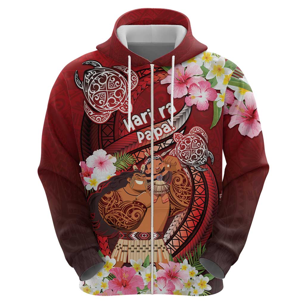 Personalised New Zealand Father's Day Hoodie Happy Father And Child