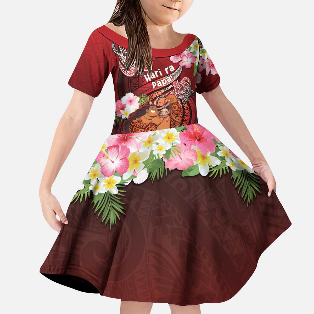 Personalised New Zealand Father's Day Kid Short Sleeve Dress Happy Father And Child