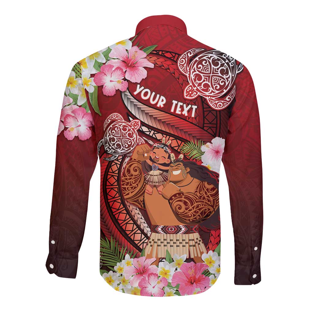 Personalised New Zealand Father's Day Long Sleeve Button Shirt Happy Father And Child