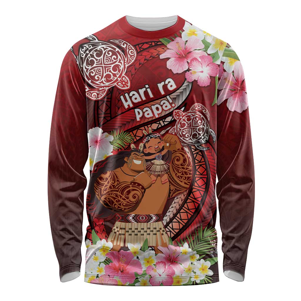 Personalised New Zealand Father's Day Long Sleeve Shirt Happy Father And Child