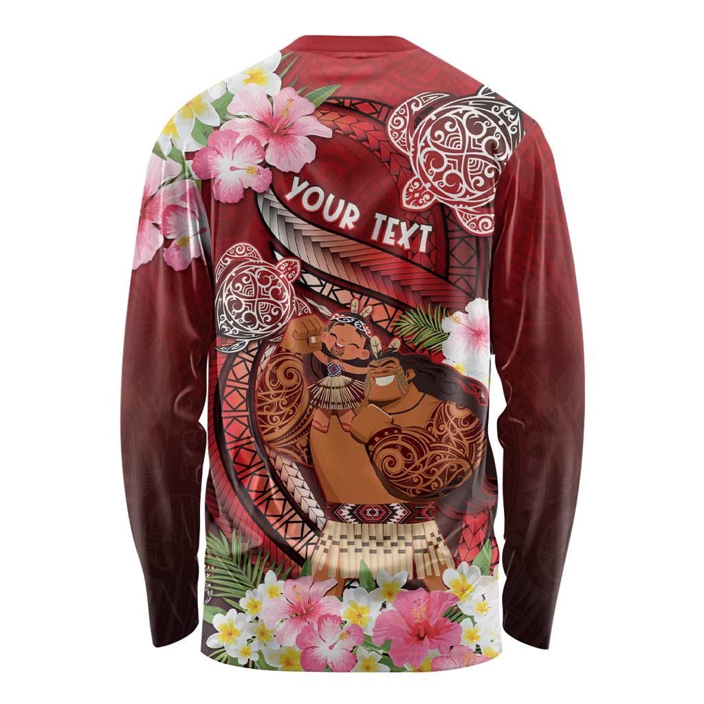 Personalised New Zealand Father's Day Long Sleeve Shirt Happy Father And Child