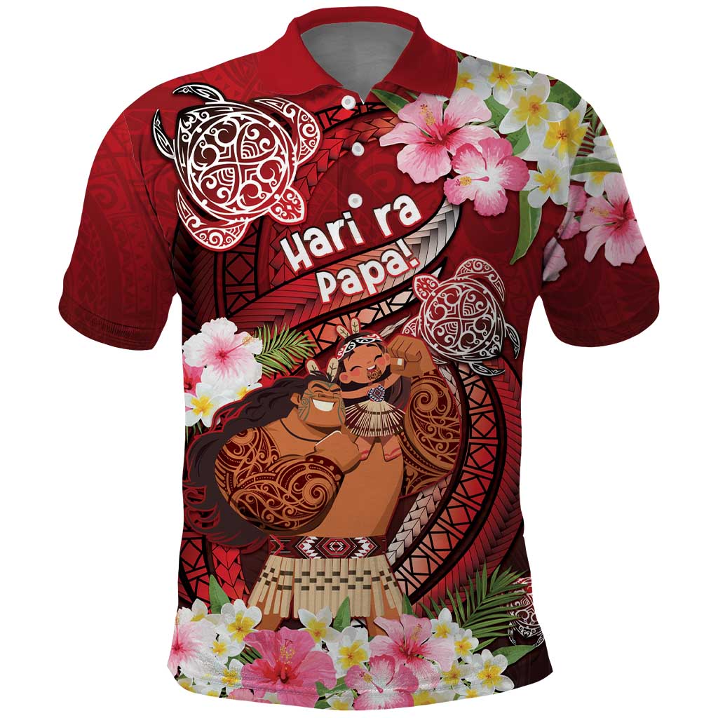 Personalised New Zealand Father's Day Polo Shirt Happy Father And Child