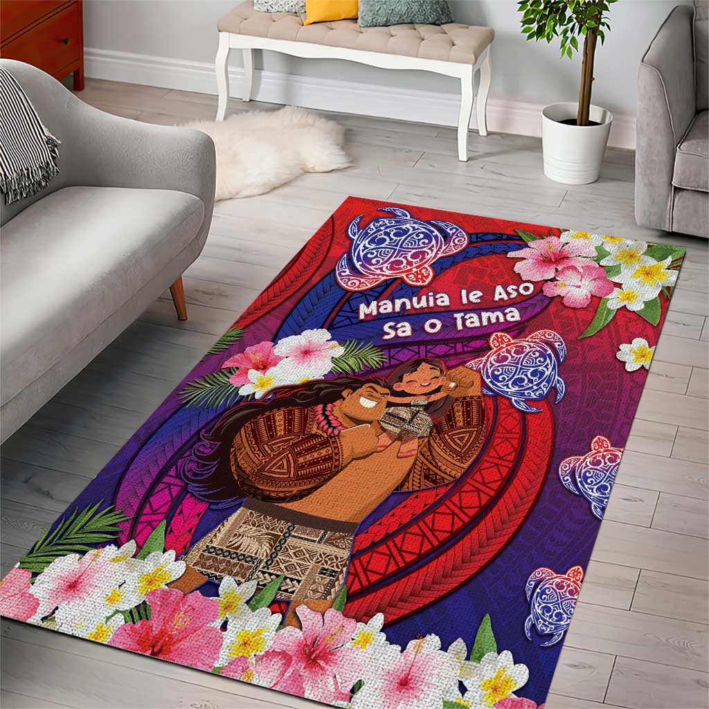 Samoa Father's Day Area Rug Happy Father And Child