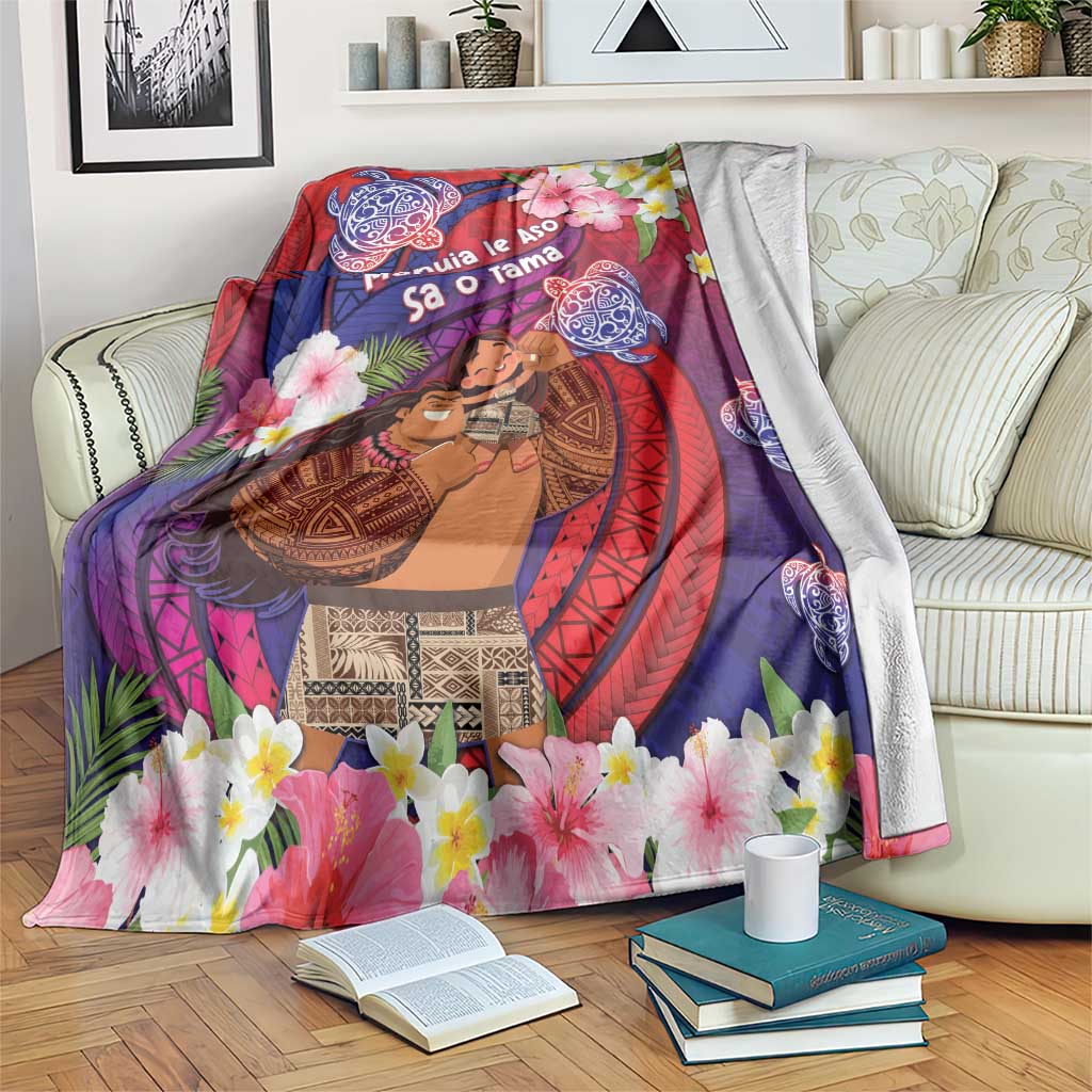 Samoa Father's Day Blanket Happy Father And Child