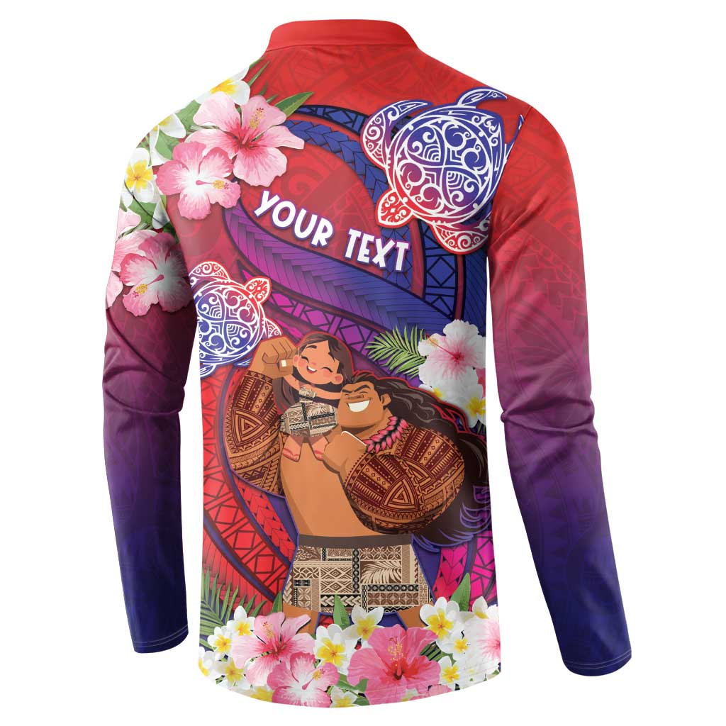 Personalised Samoa Father's Day Button Sweatshirt Happy Father And Child