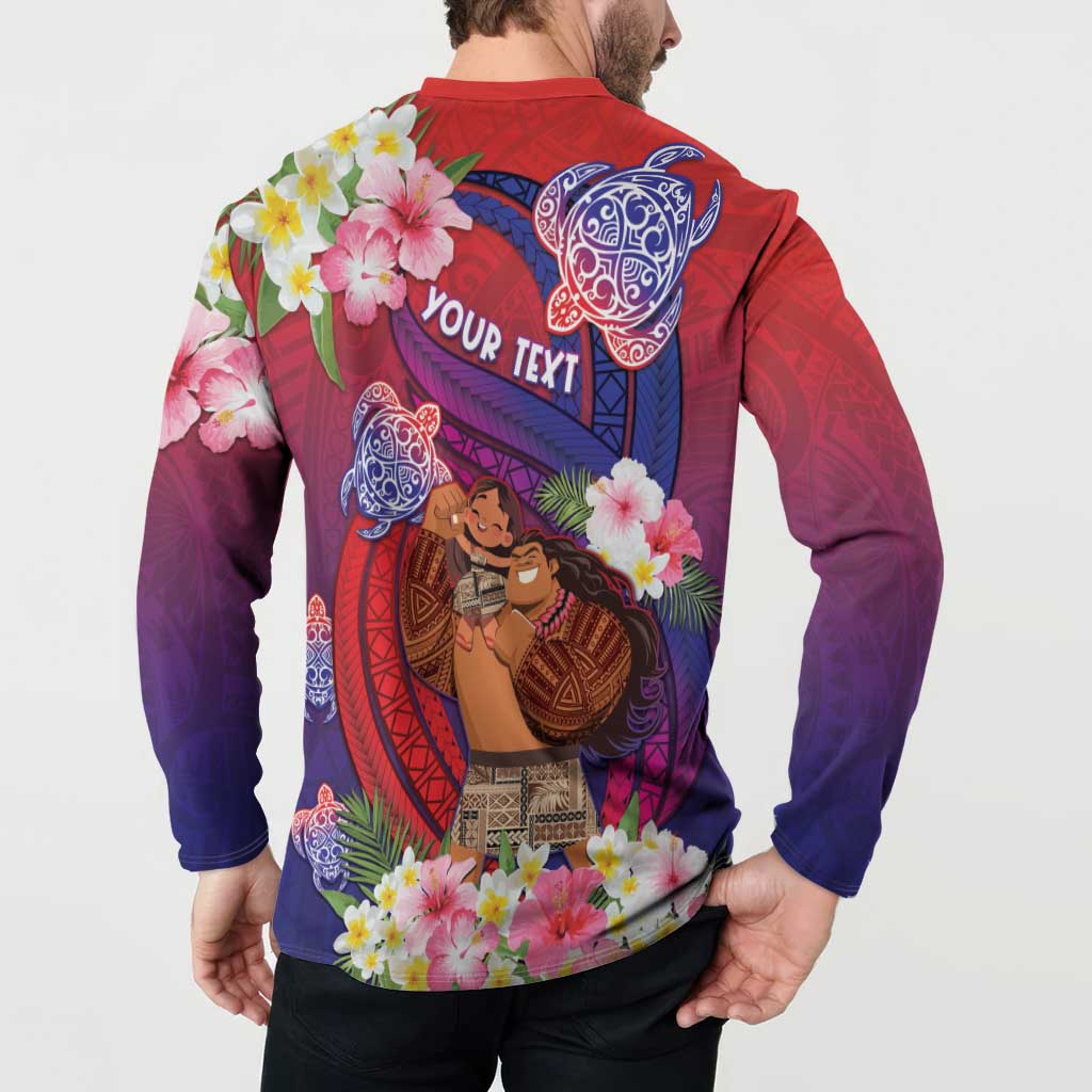 Personalised Samoa Father's Day Button Sweatshirt Happy Father And Child