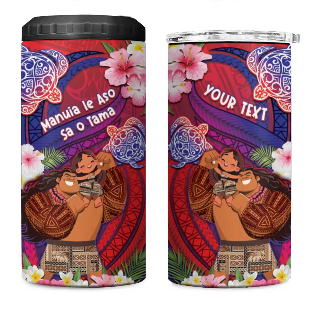 Personalised Samoa Father's Day 4 in 1 Can Cooler Tumbler Happy Father And Child