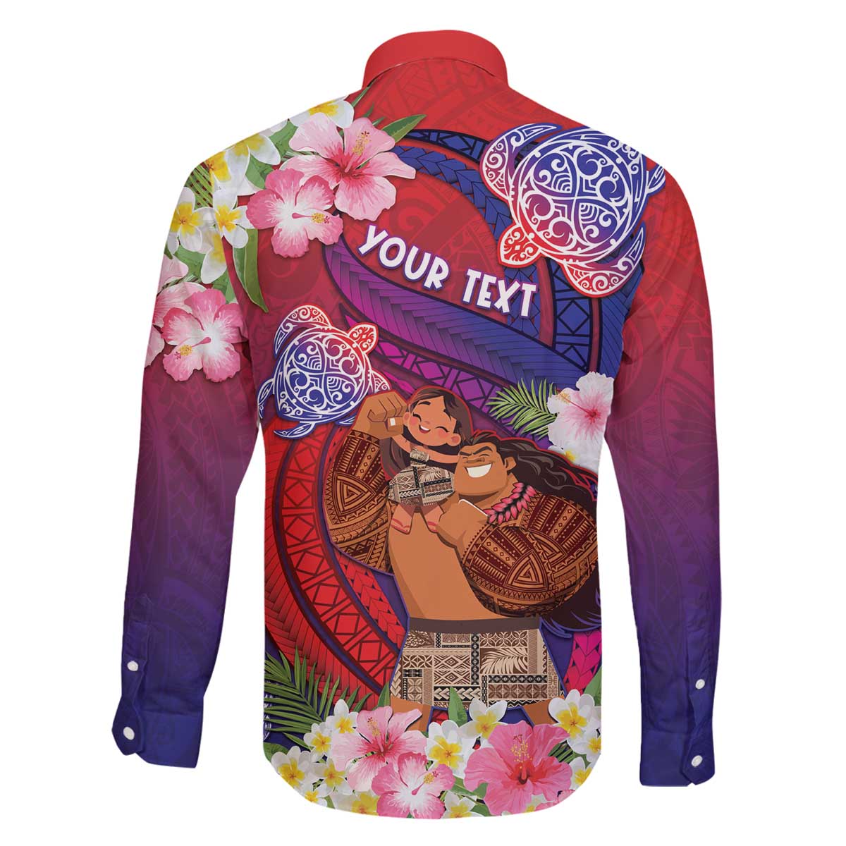 Personalised Samoa Father's Day Family Matching Off The Shoulder Long Sleeve Dress and Hawaiian Shirt Happy Father And Child