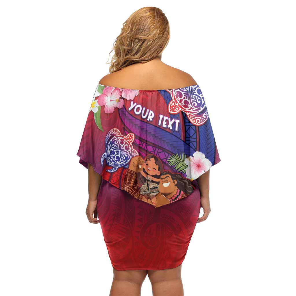 Personalised Samoa Father's Day Family Matching Off Shoulder Short Dress and Hawaiian Shirt Happy Father And Child