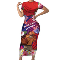 Personalised Samoa Father's Day Family Matching Short Sleeve Bodycon Dress and Hawaiian Shirt Happy Father And Child