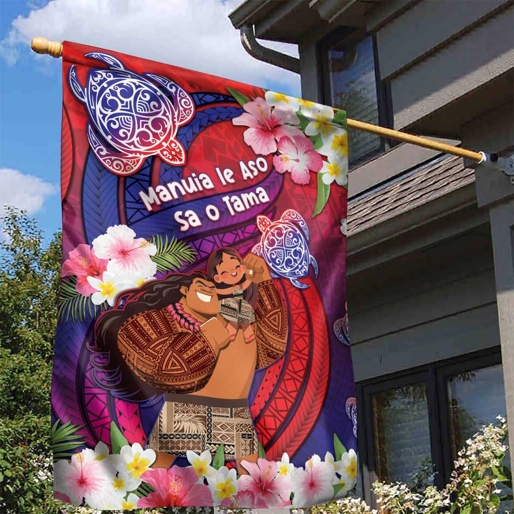 Samoa Father's Day Garden Flag Happy Father And Child