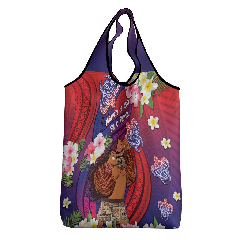 Samoa Father's Day Grocery Bag Happy Father And Child