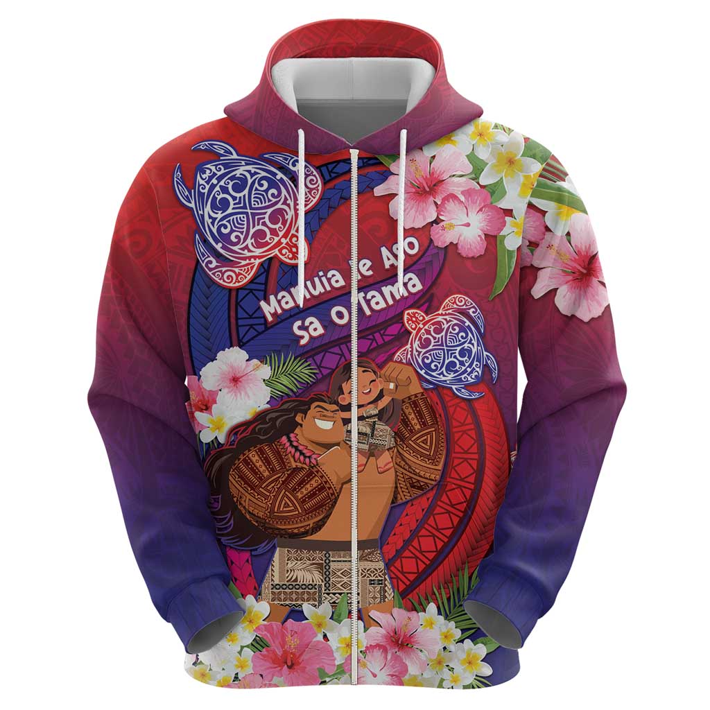 Personalised Samoa Father's Day Hoodie Happy Father And Child