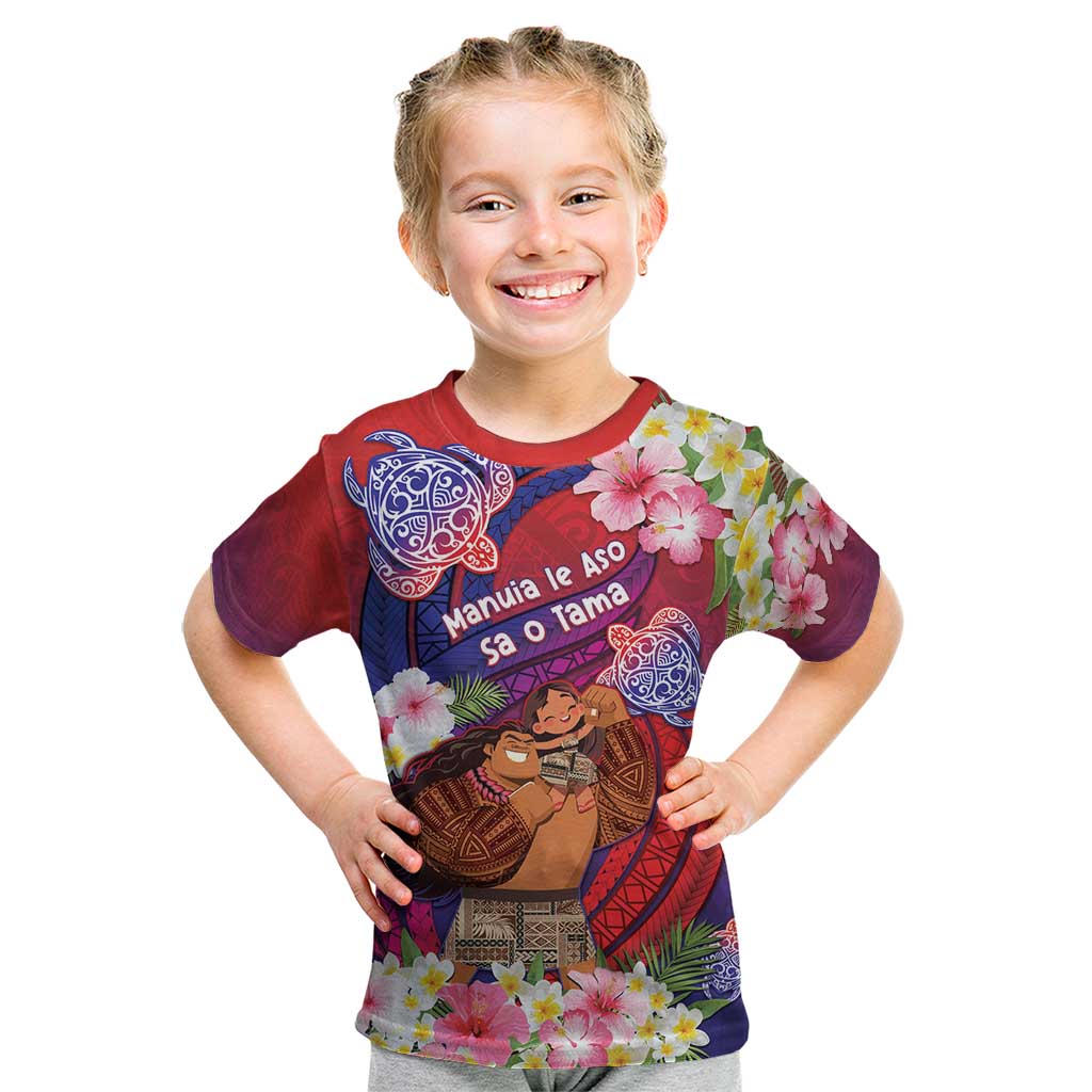 Personalised Samoa Father's Day Kid T Shirt Happy Father And Child