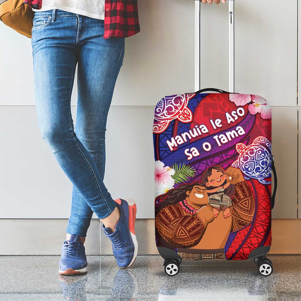 Samoa Father's Day Luggage Cover Happy Father And Child