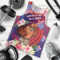 Personalised Samoa Father's Day Men Tank Top Happy Father And Child