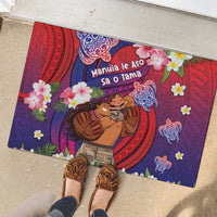 Samoa Father's Day Rubber Doormat Happy Father And Child