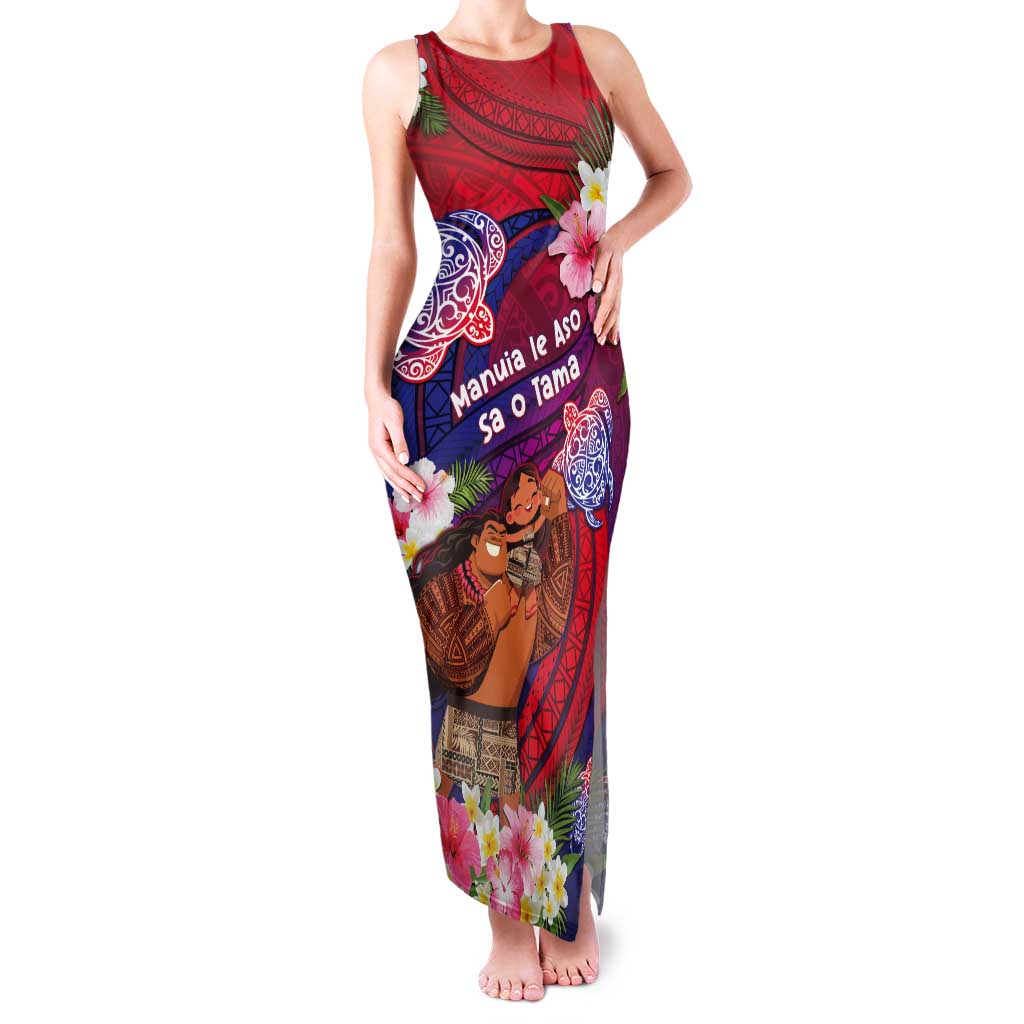 Personalised Samoa Father's Day Tank Maxi Dress Happy Father And Child