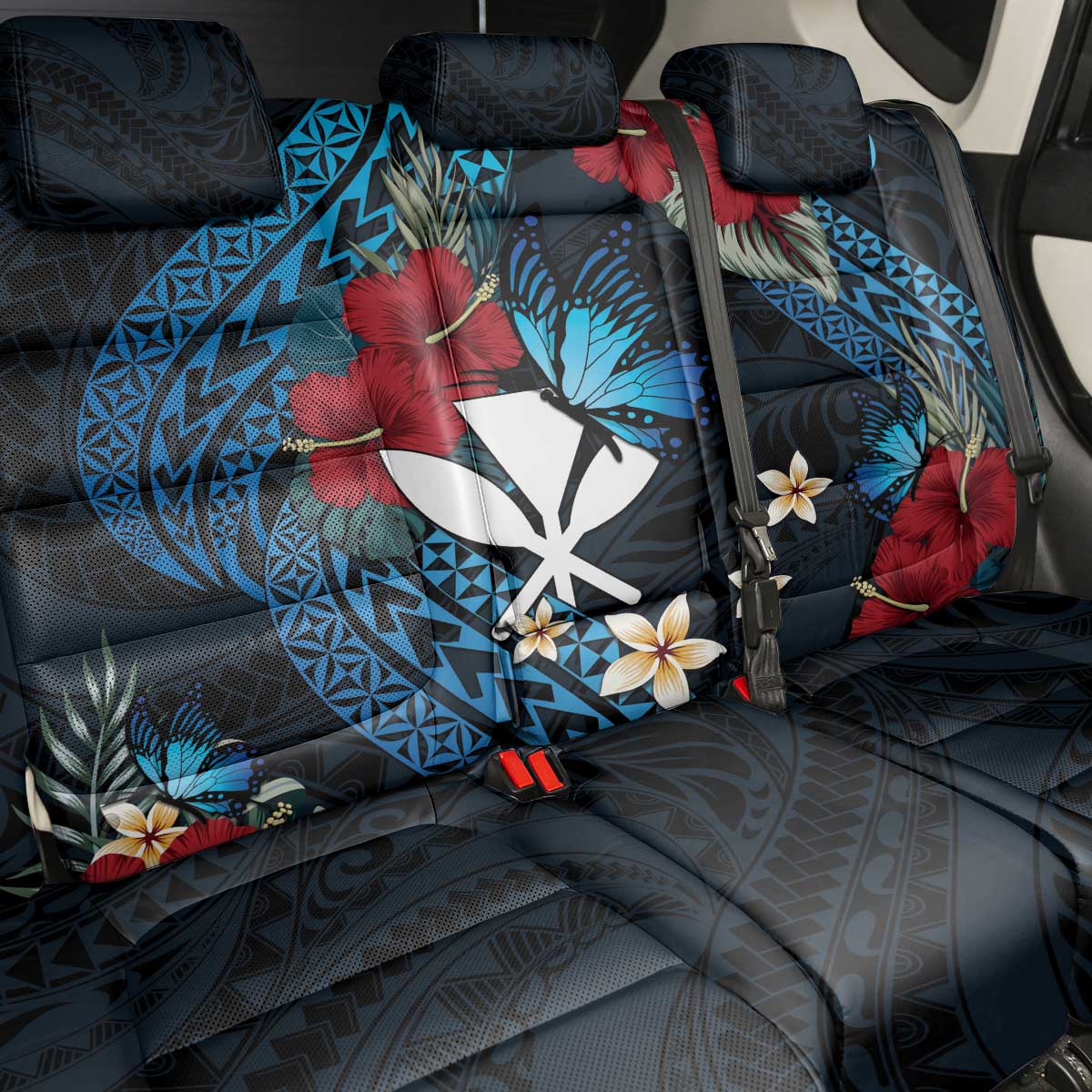 Hawaii Butterfly Back Car Seat Cover Kanaka Maoli Mix Hibiscus