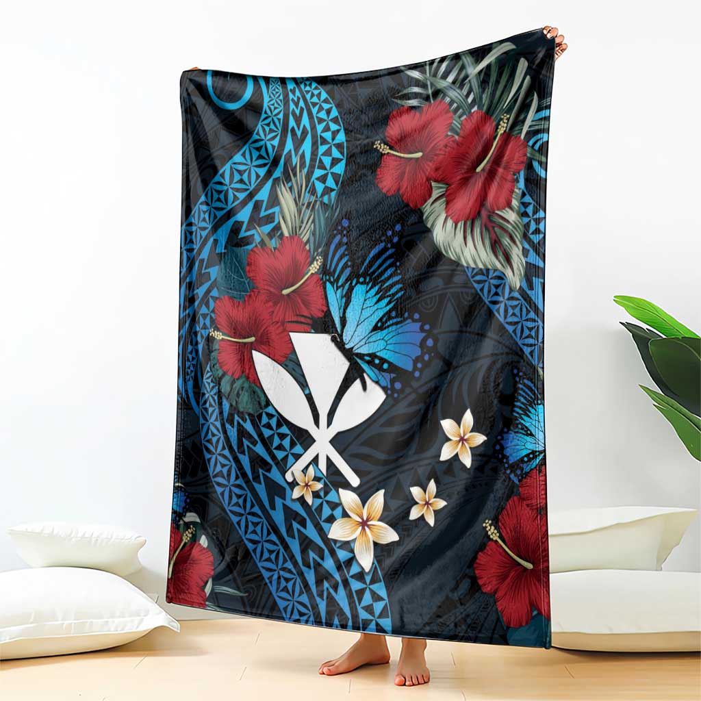 Hawaii Butterfly Blanket Kanaka Maoli Mix Hibiscus