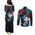 Hawaii Butterfly Couples Matching Puletasi and Long Sleeve Button Shirt Kanaka Maoli Mix Hibiscus