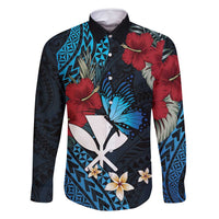 Hawaii Butterfly Family Matching Summer Maxi Dress and Hawaiian Shirt Kanaka Maoli Mix Hibiscus