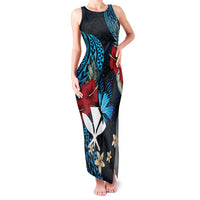 Hawaii Butterfly Family Matching Tank Maxi Dress and Hawaiian Shirt Kanaka Maoli Mix Hibiscus