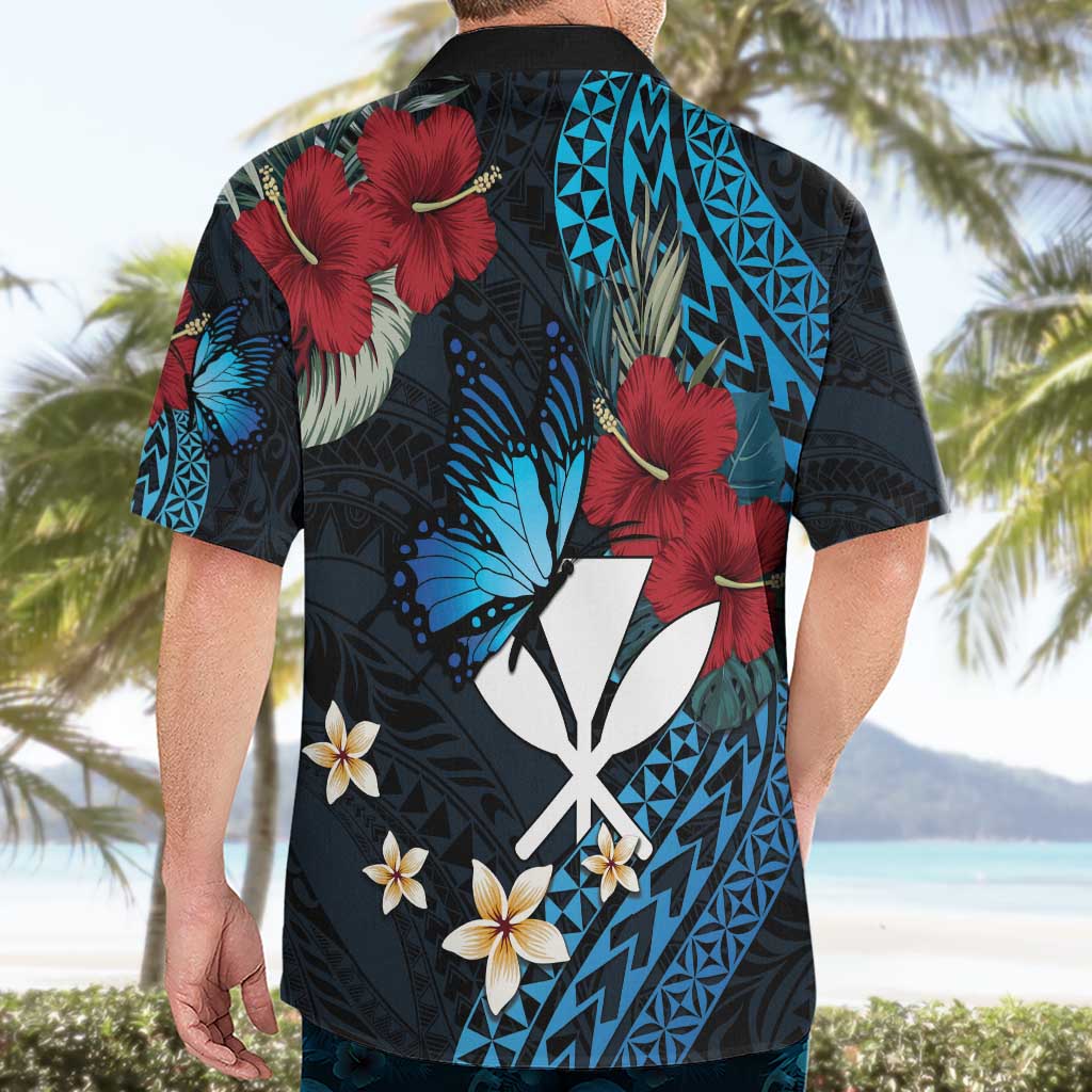 Hawaii Butterfly Hawaiian Shirt Kanaka Maoli Mix Hibiscus