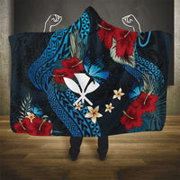 Hawaii Butterfly Hooded Blanket Kanaka Maoli Mix Hibiscus