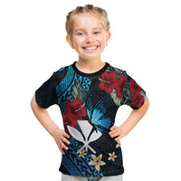 Hawaii Butterfly Kid T Shirt Kanaka Maoli Mix Hibiscus