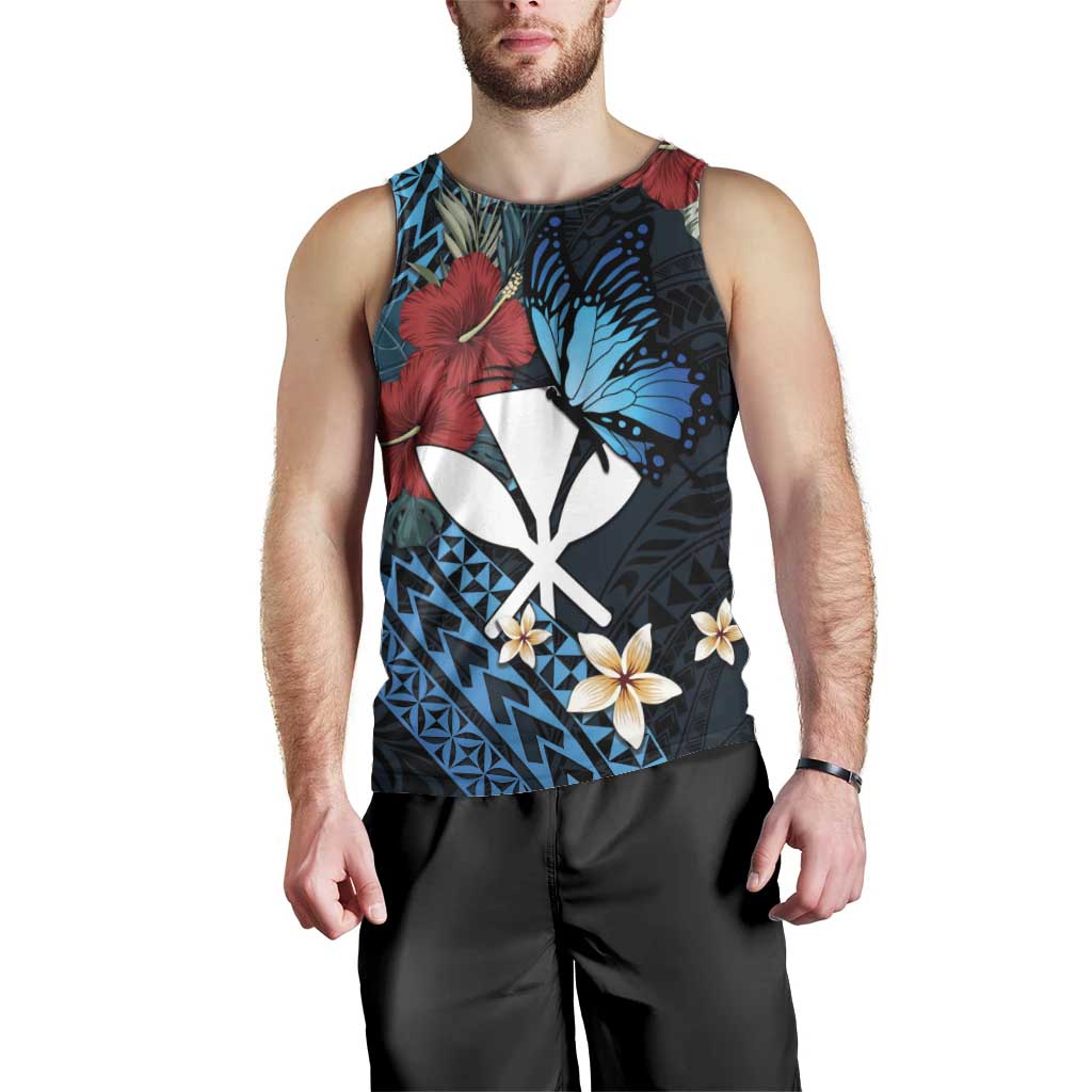Hawaii Butterfly Men Tank Top Kanaka Maoli Mix Hibiscus