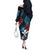 Hawaii Butterfly Off The Shoulder Long Sleeve Dress Kanaka Maoli Mix Hibiscus