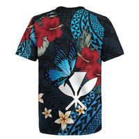 Hawaii Butterfly Rugby Jersey Kanaka Maoli Mix Hibiscus