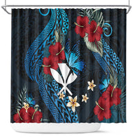 Hawaii Butterfly Shower Curtain Kanaka Maoli Mix Hibiscus