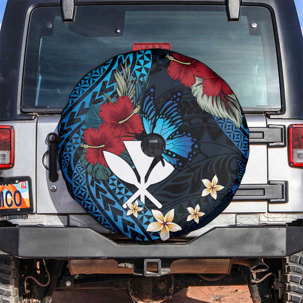 Hawaii Butterfly Spare Tire Cover Kanaka Maoli Mix Hibiscus